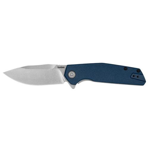 Kershaw Lucid Folding Knife, Plain Satin Blade, Blue Handle (2036)