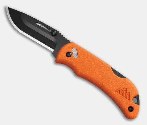 Outdoor Edge, 2.2" RAZOR-MINI | BLAZE ORANGE | 2 BLACK DROP POINT BLADES