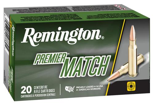 Remington Premier Match Rifle Ammunition 27682, 223 Remington, Boat Tail Hollow Point, 52 gr, 3200 fps, 20 Rd/Bx