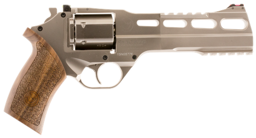 Chiappa Rhino 60DS Revolver 340224, 357 Magnum, 6", Wood Grips, Nickel Finish, Adjustable Sights, 6 Rd