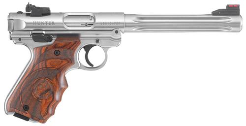 Ruger Mark IV Hunter Pistol 40160, 22 Long Rifle (LR), 6.88", Laminate Wood Grips, Stainless Steel Finish, 10 Rd