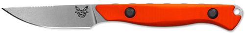 Benchmade Flyway Fixed Blade Knife w/Satin Flat Edge Blade, Orange G10 Handle (15700)