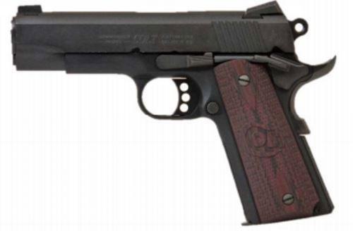Colt 1911 Lightweight Commander Pistol O4842XE, 9mm, 4.2", Black Cherry G10 Grips, Blued Finish, 9 Rds