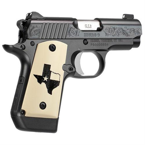 Kimber 3700468 Micro 9 Texas Edition Pistol - 9MM, 3.15 in Barrel, Deep Blued w/Polished Flats, Bonded Ivory Grips, 6 Rds