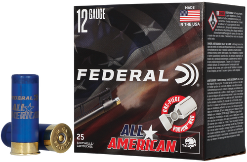Federal Cartridge All-American, 12 Gauge, 2-3/4", 1 1/8 oz, 1200 fps, 8 Shot, 25 Rd/bx