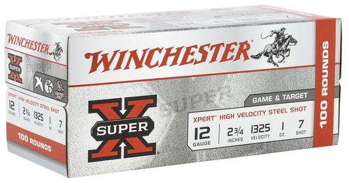 Winchester Ammo Super X Xpert WE12GTVP7, 12 Gauge, 2-3/4", 1 oz, 1325 fps, 7 Shot, 100 Rd/bx