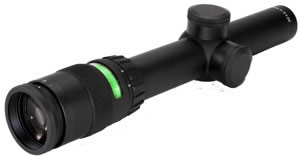 Trijicon Accupoint Rifle Scope w/Bindon Aiming TR24G, 1x-4x, 24mm, Matte Black, Post Green Triangle Reticle