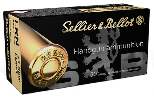 Sellier & Bellot Pistol Ammuntion SB32SWLA, 32 S&W Long, Lead Round Nose (RN), 100 GR, 885 fps, 50 Rd/bx