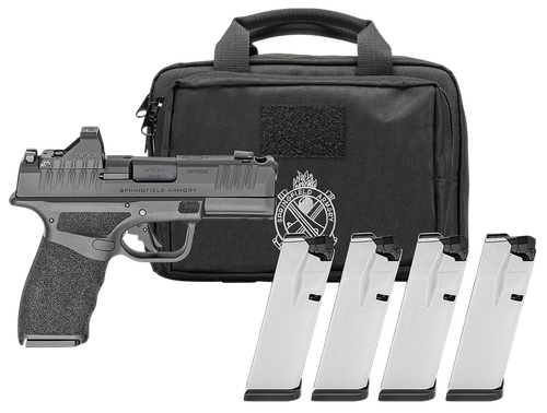 Springfield Hellcat Pro Comp OSP Gear Pac Optic Ready Pistol HCP9379BOSP15COMPAC, 9mm, 3.70in, Textured Grips, Black Finish, 15 Rds