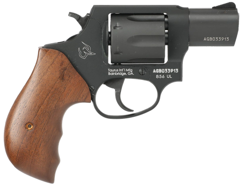 Taurus 856 Ultra-Lite Revolver 285621ULTW, 38 Special +P, 2", Walnut Grips, Matte Black Finish, 6rd