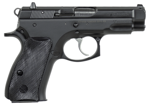 CZ 75 Semi-Auto Compact Pistol 01190, 9mm, 3.9", Black Plastic Grip, Black Finish, 10 Rd