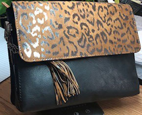 Gun Tote'n Mamas Pig Suede Clutch Cheetah Print (GTM-10CHEETAH) Fits Small Pistols & Revolvers, Ambidextrous Hand