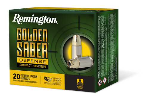 Remington Golden Saber Pistol Ammunition GSC45APBN, 45 ACP, Brass JHP, 230 gr, 725 fps, 20 Rd/Bx