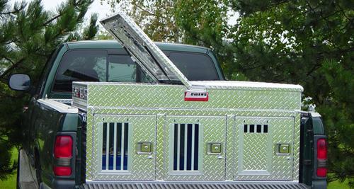Owens Hunter Series Triple Compartment Dog Box w/Top Storage 55053, 12 x 12 Vents in back, 58"W x 40"D x 26"H
