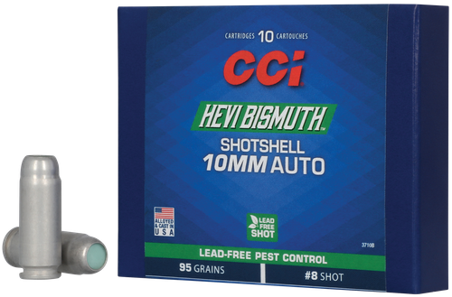 CCI HEVI-Bismuth Pistol Ammunition, 10mm, Shotshell #8 Shot, 95 GR, 1300 fps, 10 Rd/bx