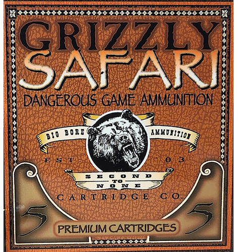 Grizzly Ammunition Safari Rifle Ammunition GC5NE2, 500 Nitro Express, Triple Shock X, 570  GR, 2150  fps, 5 Rd/bx