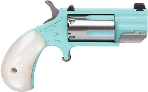 North American Pug Revolver NAA-PUG-DTQ-W, 22 Mag, 1in Heavy Barrel, Pearl Grips, 5 Rds