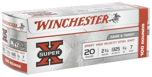 Winchester Ammo Super X Xpert WE20GTVP7, 20 Gauge, 2-3/4", 3/4 oz, 1325  fps, 7 Shot, 100 Rd/bx