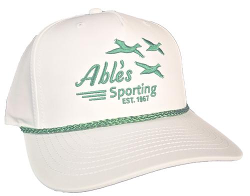 Able's Mesh Cap White, Kelly Green Rope Hat, 258 (ACWKR)