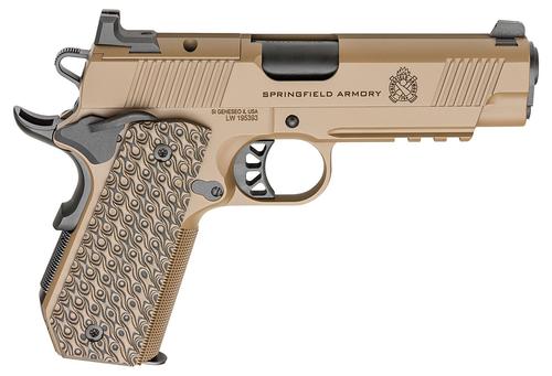 Springfield 1911 TRP AOS Optic Ready Pistol PC9124LRCBCCAOS, 45 ACP, 4.25in, VZ Hydra G10, Coyote Brown Cerakote Finish, 7 Rds