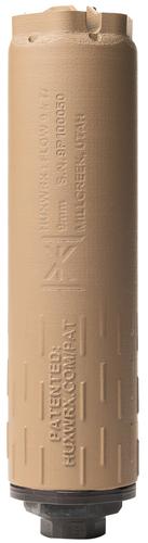 HUXWRX Flow 9k PCC Flow-Through 9mm Stainless Steel Suppressor, FDE Finish