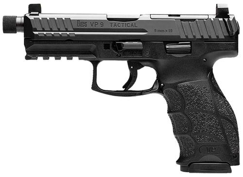 Heckler & Koch VP9 Tactical Optic Ready Pistol 81000239, 9mm Luger, 4.70in, Black Interchangeable Backstrap Grips, Black Finish, 10 Rds