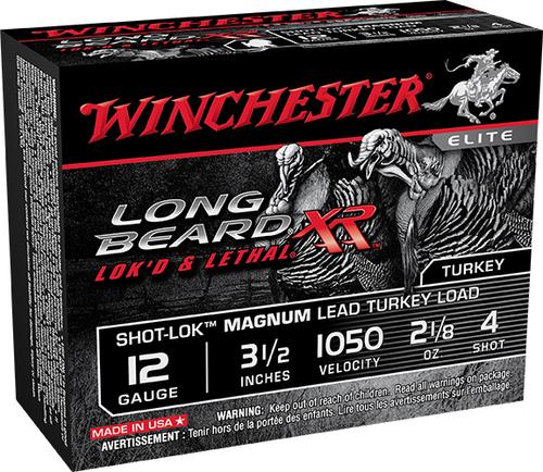 Winchester Long Beard Magnum Turkey Shotshells STLB12LM4, 12 Gauge, 3.5", 2-1/8 oz, 1050 fps, #4 Lead Shot, 10 Rd/bx