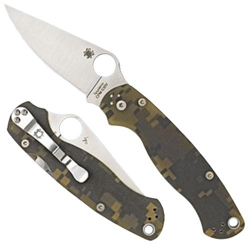 Spyderco Para-Military2 Flat Ground Folding Knife w/Plain Edge & G10 Digital Camouflage Handle (C81GPCMO2)