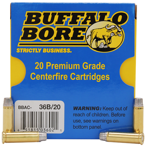 Buffalo Bore Handgun Ammunition 36B/20, 32 H&R Magnum +P, Hard Cast, 130 GR, 1125 fps, 20 Rd/Bx