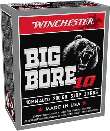 Winchester Big Bore Rifle Ammunition X10MMBB, 10mm Auto, Semi JHP, 200 gr, 1175 fps, 20 Rd/Bx