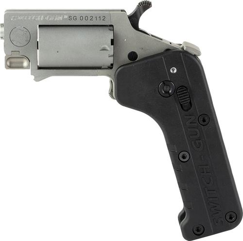Standard Mfg Switch Gun Folding Revolver SWITCHGUN, 22 WMR, .88", Black Polymer Grips, Silver Finish, 5 Rds