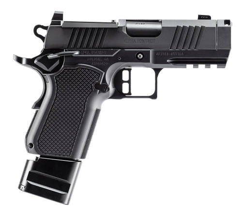 Alpha Foxtrot AF1911 Attila Optic Ready Pistol, 9mm, 3.50in, Aluminum Grips, Black DLC Finish, 20 Rds