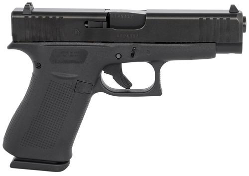 Glock G48 Compact Pistol G48US, 9mm Luger, 4.17", Black Textured Beavertail Polymer Grips, Black Finish, 10 Rds