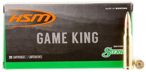 HSM Game King Rifle Ammunition 300SAV6N, 300 Savage, Spitzer Boat Tail, 150 GR, 20 Rd/Bx