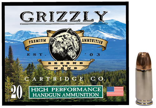 Grizzly Ammunition High Performance Pistol Ammunition GC9MM1, 9mm, Jacketed Hollow Point (JHP), 115  GR, 1250  fps, 20 Rd/bx