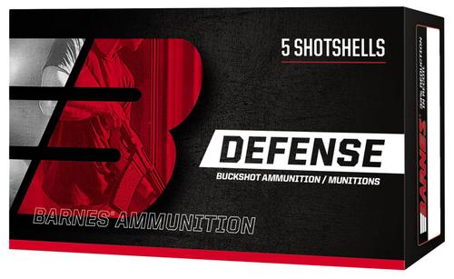 Barnes Defense Shotshells 32011, 12 Gauge, 3", 15 Pellets, 1225 fps, #00 Buckshot, 5 Rds/box