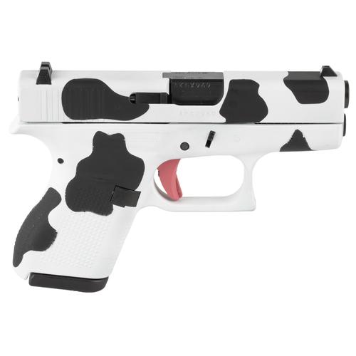 Glock G42 Subcompact Pistol UI4250201-MOO, 380 ACP, 3.25", Textured Polymer Grips, Cow Print Cerakote Finish, 6 Rds