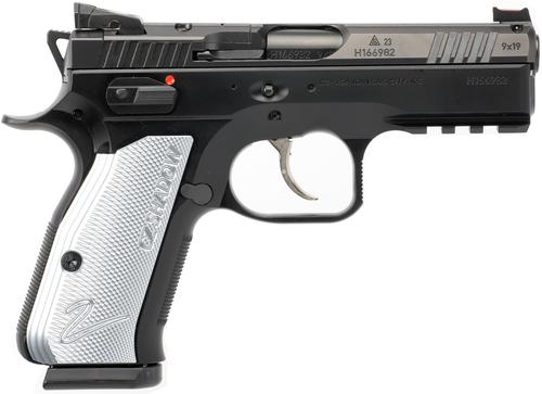 CZ Shadow 2 Compact Pistol 91252, 9mm, 4", Textured Aluminum Grips, Black Steel Frame, Optic Ready, 15 Rds
