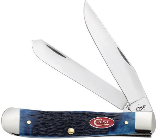 Case Navy Blue Bone Rogers Jig Trapper Pocket Knife