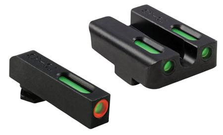 TruGlo TG13GL1PC TFX Pro Fiber Front/Rear Optic Sight, Tritium Green w/Orange Outline, for Glock 17,19,22,23,24,26,27,33,34,35,37,38,39