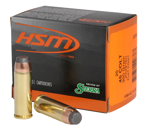 HSM Pro Pistol Ammunition 45C9N20, 45 Colt LC, Jacketed Soft Point, 300 gr, 20 Rd/Bx