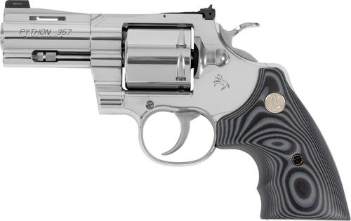 Colt Python Combat Elite Revolver PYTHON-SP3NS, 357 Magnum, 3", G-10 Grips, Stainless Steel Finish, 6 Rds