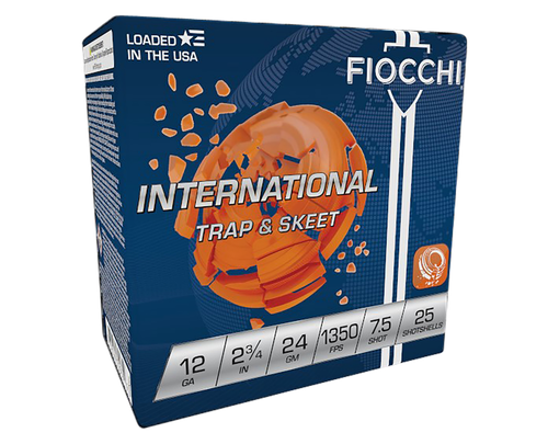 Fiocchi Premium Target 12IN2475, 12 Gauge, 2-3/4", 24 grams, 1350 fps, #7.5 Lead Shot, 25 Rds/Bx