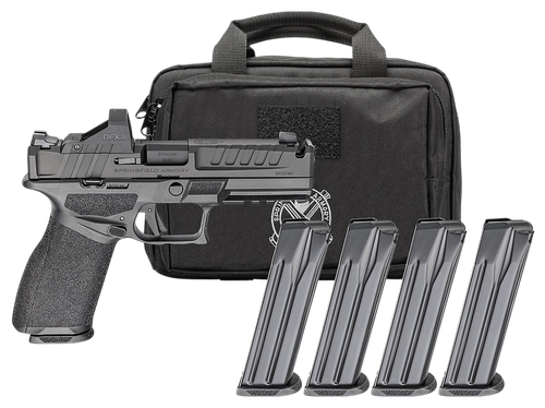 Springfield Echelon Comp Gear Pac Optic Ready Pistol EC9459BCOMPPAC, 9mm, 4.50in, Textured Grips, Black Finish, 20 Rds