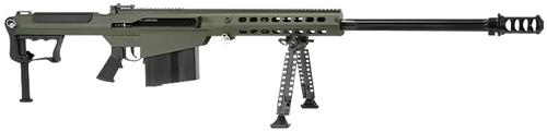 Barrett M107A1 Semi-Auto Rifle 14555, 50 BMG, 29", Fixed w/Sorbothane Recoil Pad Stock, OD Green Finish, Fluted Barrel, 10 Rds
