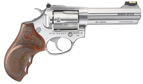 Ruger SP101 Match Champion Revolver 5782, 357 Mag, 4.2", Hardwood Grips, Stainless Steel Finish, 5 Rds