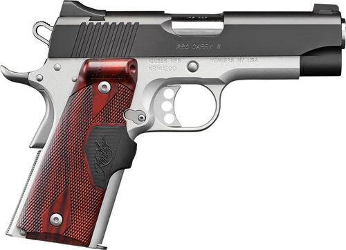 Kimber 3200388 Pro Carry II (Two-Tone) (LG) Pistol - .45 ACP, 4 in Barrel, Aluminum Frame, Matte Black Oxide Slide, 7 Rd