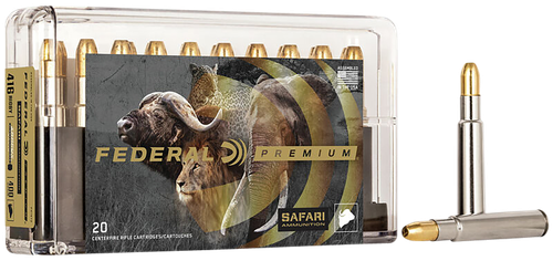Federal Premium Cape-Shok Rifle Ammunition P416T2, 416 Rigby, Trophy Bonded Sledgehammer, 400 GR, 2370 fps, 20 Rd/bx