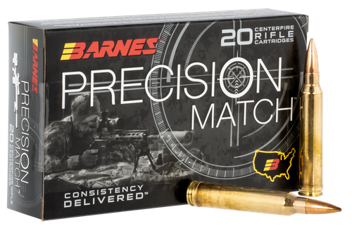 Barnes Precision Match Rifle Ammunition 30740, 300 Winchester Magnum, Open Tip Match, 220 GR, 20 Rd/Bx