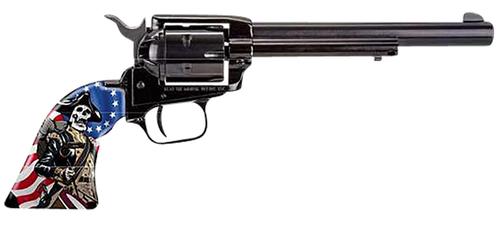 Heritage Rough Rider Revolver RR22B6CSS, 22 LR, 6.50", US Flag w/Soldier Grips, Black Oxide Finish, 6 Rds